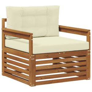 vidaXL Utomhussoffset Massivt akaciatr&auml; och polyester Naturf&auml;rg