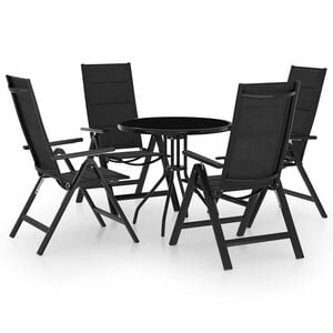 vidaXL Caf&eacute;set 5 delar svart och antracit