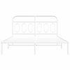 vidaXL Sängram med huvudgavel metall vit 150x200 cm