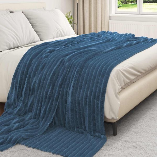 vidaXL Filtar 6 pcs M&ouml;rkbl&aring; 240 x 220 cm Fleece