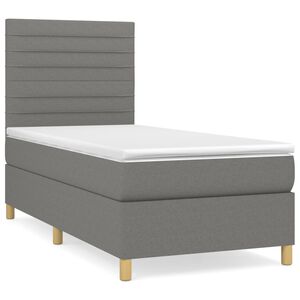 vidaXL Rams&auml;ng med madrass m&ouml;rkgr&aring; 80x200 cm tyg