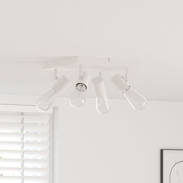 vidaXL Takspotlight Vit 26.5 x 26 x 11.5 cm Stål