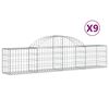 vidaXL Gabion b&aring;gformad 9 st 200x30x40/60 cm galvaniserat j&auml;rn