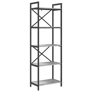 vidaXL Hyllsystem 5 niv&aring;er 56 x 34 x 171 cm Konstruerat tr&auml; Gr&aring; Sonoma