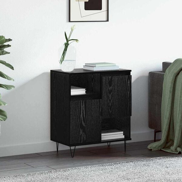 vidaXL Sideboard Svart Ek 60 x 35 x 70 cm
