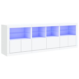 vidaXL Sk&auml;nk med LED-belysning vit 202x37x67 cm