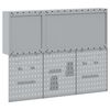 vidaXL Verktygssk&aring;p och pegboard-set 5 pcs R&ouml;d 150 x 20 x 115 cm St&aring;l