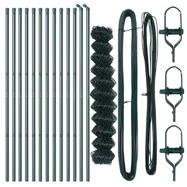 vidaXL St&auml;ngselstolpe Gr&ouml;n 25 x 1 m (40 x 40 mm mesht) St&aring;l och PVC