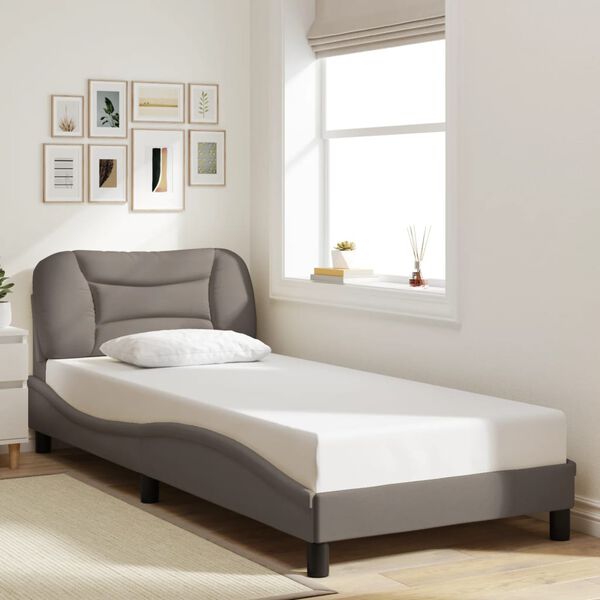 vidaXL Bed Frame without Mattress "Hvar" Taupe 90x190 cm Fabric