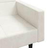 vidaXL Bäddsoffa 2-sits med två kuddar gräddvit sammet