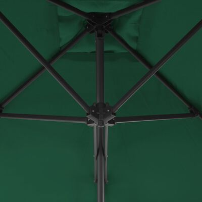 vidaXL Trädgårdsparasoll med stålstång 300 cm grön