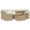 vidaXL Tr&auml;dg&aring;rdsoffset 7 st Beige Poly rattan
