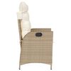 vidaXL Bistrogrupp med dynor 3 delar beige konstrotting