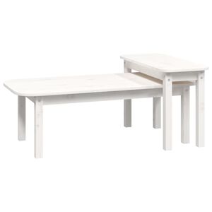 vidaXL Satsbord 2 st vit massiv furu