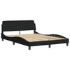 vidaXL Bed Frame without Mattress "Hvar" Black 140x200 cm Fabric