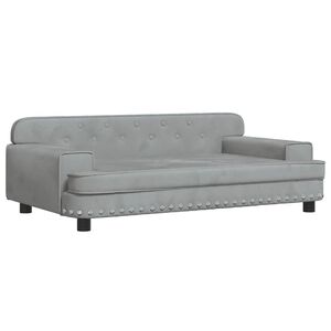 vidaXL Barnsoffa ljusgr&aring; 90x53x30 cm sammet