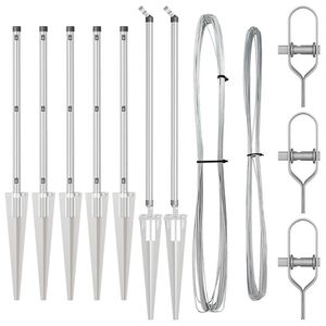 vidaXL St&auml;ngselstolpe 7 pcs Silver St&aring;l