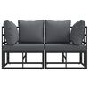 vidaXL Utomhus Möbler med kudde med kudde Svart Aluminium