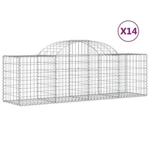 vidaXL Gabioner b&aring;gformade 14 st 200x50x60/80 cm galvaniserat j&auml;rn