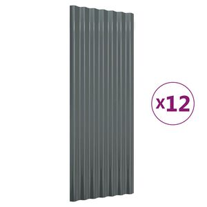 vidaXL Takpl&aring;t 12 st galvaniserat st&aring;l antracit 100x36 cm
