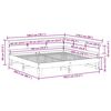vidaXL S&auml;ng med bokhylla utan madrass 180x200cm massiv furu
