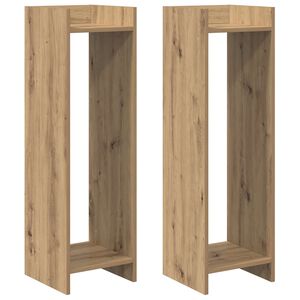 vidaXL V&auml;xtst&auml;ll med hylla Artisan Ek 30 x 30 x 100 cm Konstruerat tr&auml;