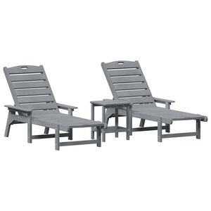 vidaXL Solstol Reclining 3 pcs Ljusgr&aring; polyeten