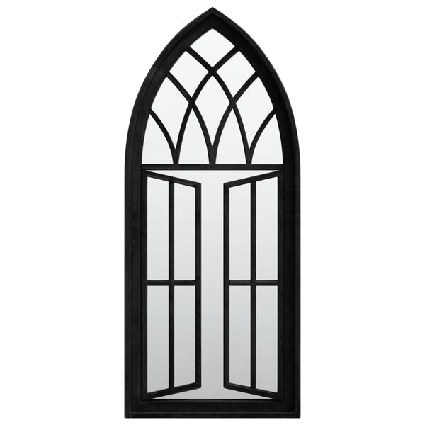 vidaXL Trädgårdsspegel svart 70x30 cm järn för utomhusbruk