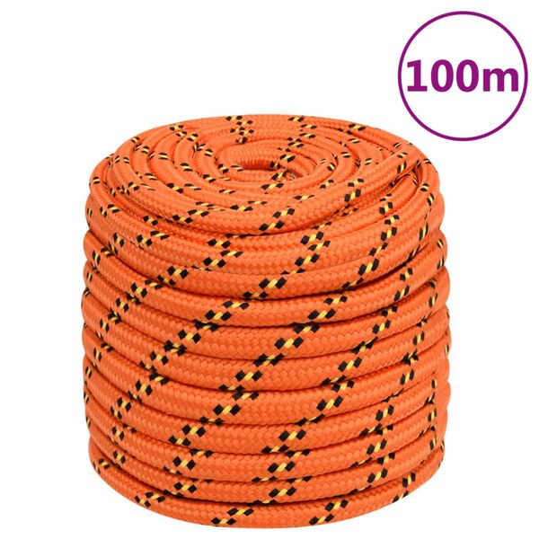 vidaXL B&aring;tlina orange 16 mm 100 m polypropylen