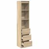 vidaXL Highboard Sonoma ek 37,5x35x180 cm konstruerat trä