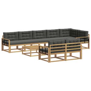 vidaXL Utomhussoffset 9 st Vit och antracit Polyester