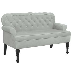 vidaXL B&auml;nk med ryggst&ouml;d ljusgr&aring; 119,5x64,5x75 cm sammet