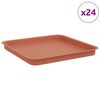 vidaXL Fyrkantig Blomkruka 24 st Murgr&ouml;n 36 x 36 x 2,5 cm Plast