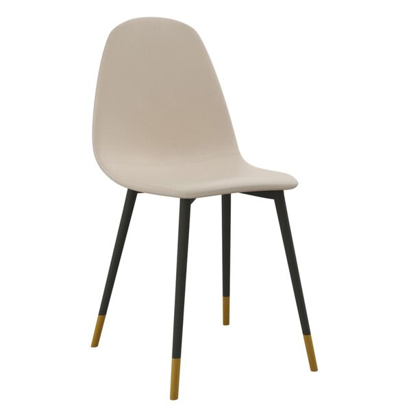 vidaXL Snurrbara matstolar 4 st gr&auml;ddvit tyg