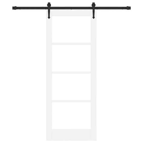 vidaXL Skjutdörr Vit 78 x 202 cm Massivt tallträ och glas