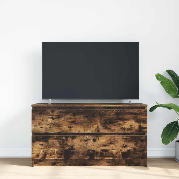 vidaXL TV-b&auml;nk r&ouml;kt ek 100x35x54 cm konstruerat tr&auml;