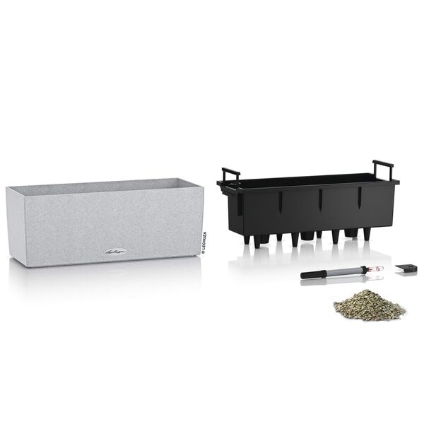 LECHUZA Odlingsenhet BALCONERA Stone 50 ALL-IN-ONE kvartsvit