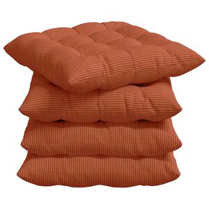 vidaXL Sittkuddar 4 st Kordread tyg R&ouml;d orange 40 x 40 x 6 cm