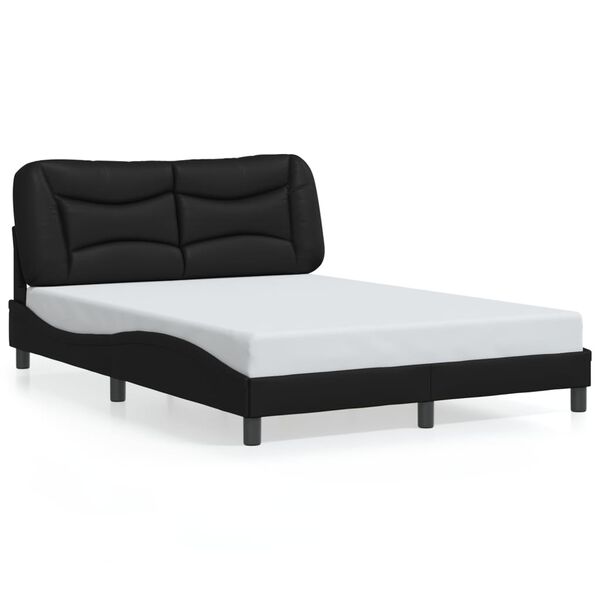 vidaXL Bed Frame without Mattress "Hvar" Black 140x190 cm Faux Leather