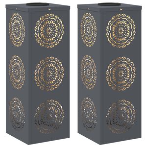 vidaXL Solar LED Stig Ljus 2 pcs Antracit Kallvalsat st&aring;l