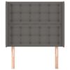 vidaXL Sänggavel med kanter grå 93x16x118/128 cm konstläder