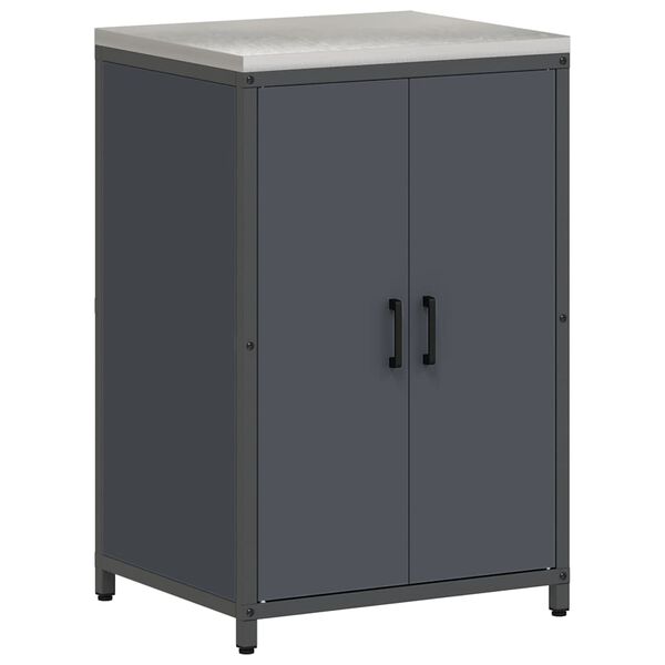 vidaXL K&ouml;ksf&ouml;rvaring med hylla med d&ouml;rr Antracit 60 x 50 x 92 cm St&aring;l