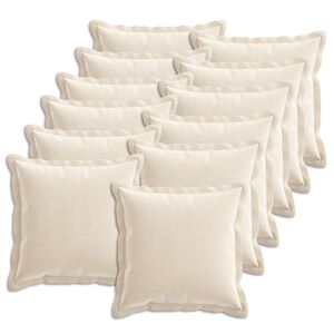 vidaXL Kudd&ouml;verdrag 12 st HOUTEN Gr&auml;ddvit 40 x 40 cm Chenilletyg