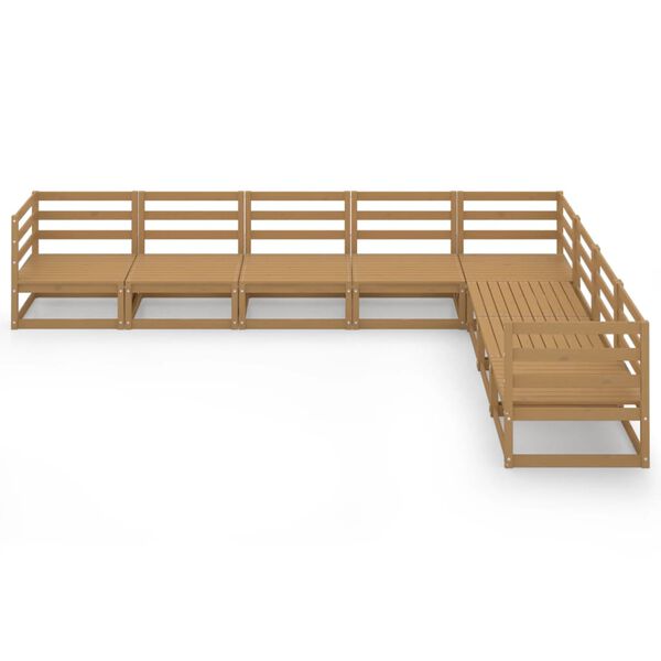 vidaXL Loungegrupp 8 delar honungbrun massiv furu