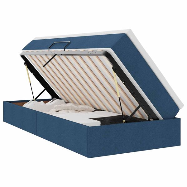 vidaXL F&ouml;rvaringss&auml;ng med madrass Bl&aring; 100 x 200 cm Polyester