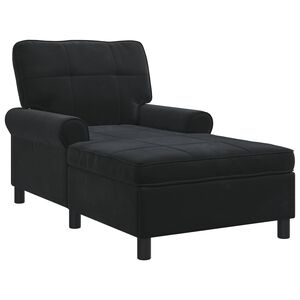 vidaXL Chaise Lounge med kudde Svart 91 x 157 x 91 cm Sammet