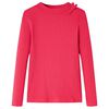 vidaXL T-shirt med l&aring;nga &auml;rmar f&ouml;r barn stark rosa 128