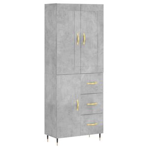 vidaXL H&ouml;gsk&aring;p betonggr&aring; 69,5x34x180 cm konstruerat tr&auml;