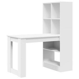 vidaXL Skrivbord Vit Konstruerat tr&auml; 122 x 67 x 145 cm