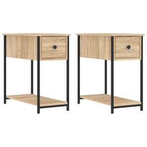 vidaXL S&auml;ngbord 2 st sonoma-ek 30x60x60 cm konstruerat tr&auml;
